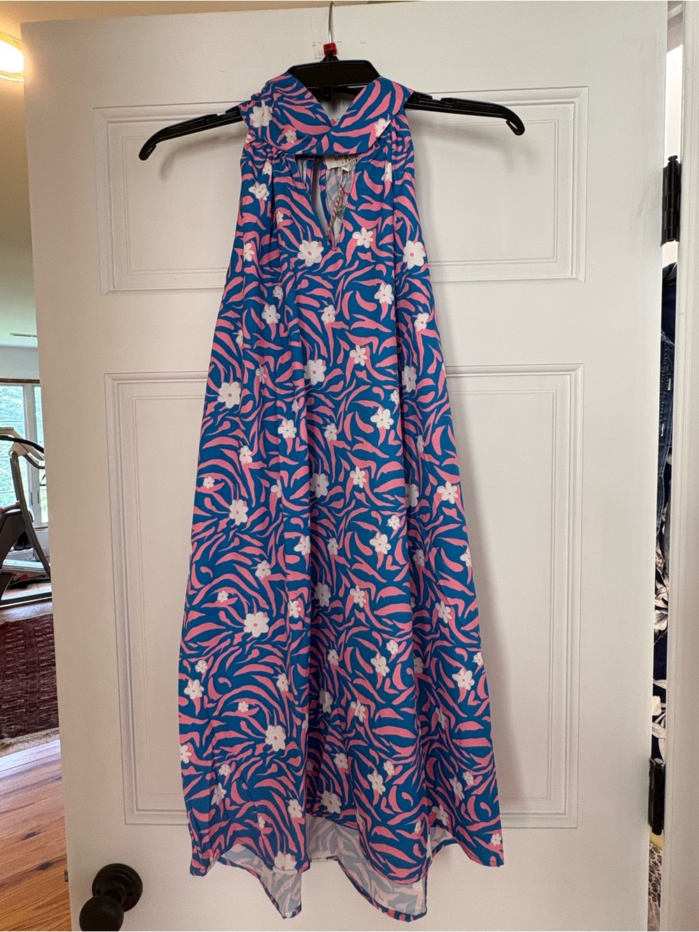 Umgee Blue & Pink Floral Halter Dress